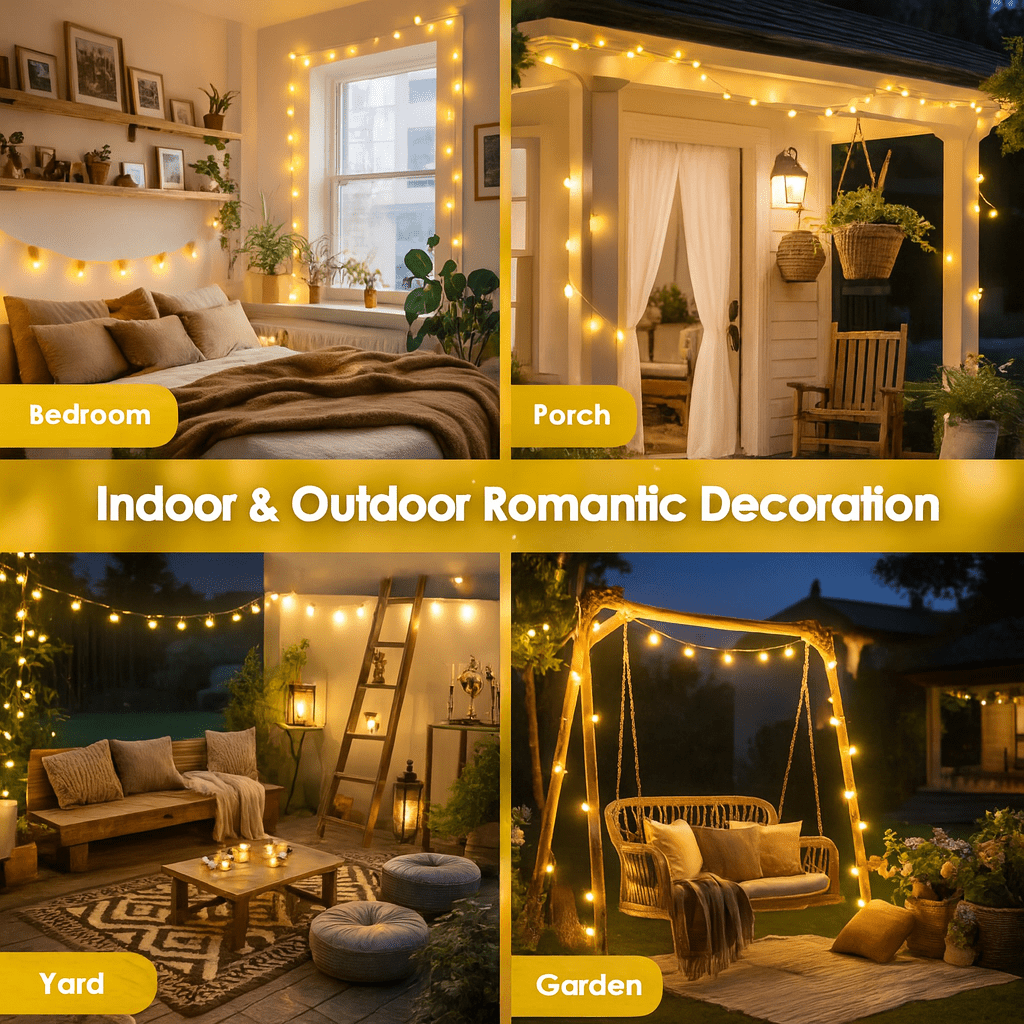 MildlyMama - TwinkleLink™ Connectable Globe String Lights – 33ft 100 LED Warm White, Plug - In with Remote, 8 Modes Fairy Lights for Indoor/Outdoor Christmas Décor Light