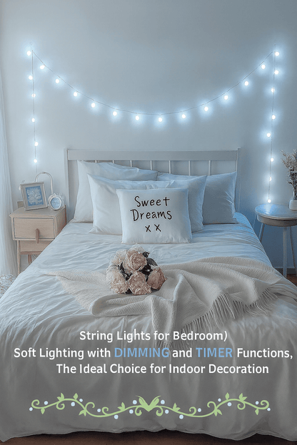 MildlyMama - TwinkleLink™ Connectable Globe String Lights – 33ft 100 LED Warm White, Plug - In with Remote, 8 Modes Fairy Lights for Indoor/Outdoor Christmas Décor Light